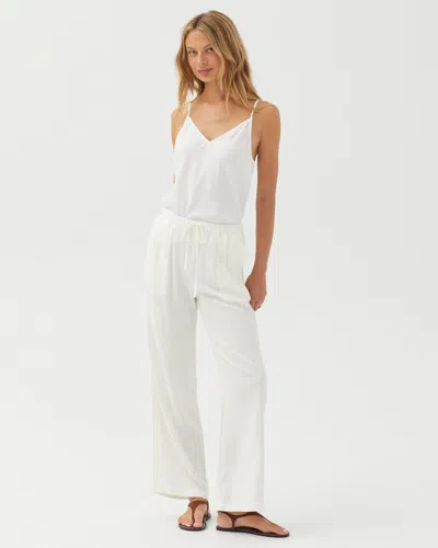 Bella Dahl Side Seam Trim Pant In White