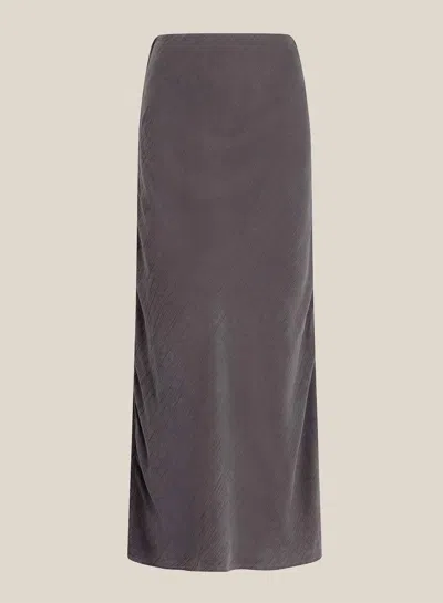 Bella Dahl Side Slit Bias Maxi Skirt In Odyssey Grey Odygy In Multi