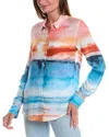 Bella Dahl Side Slit Button Down Shirt In Multi