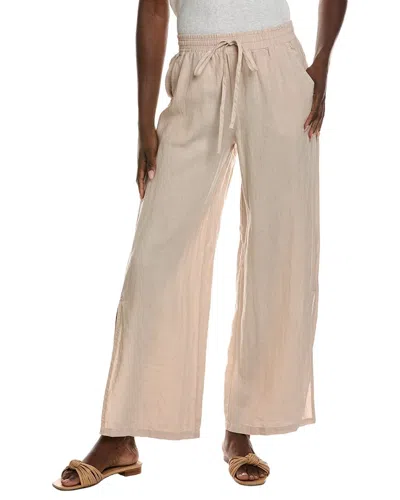 Bella Dahl Side Slit Linen Wide Leg Pant In Lnsnd-linen Sand