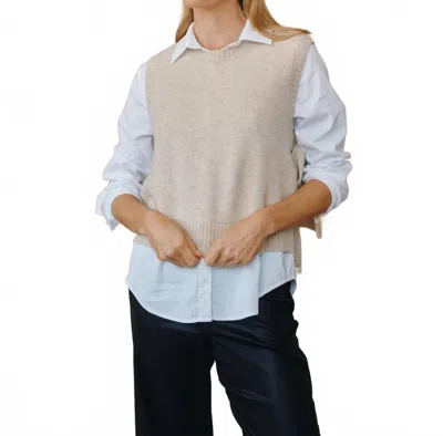 Bella Dahl Side Tie Vest In Ivory Oat In Brown