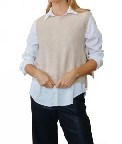 Bella Dahl Side Tie Vest In Ivory Oat In Neutral