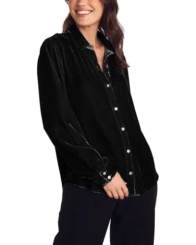Bella Dahl Silk- Blend Classic Shirt In Black