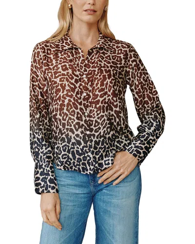 Bella Dahl Silk-blend Button Down Shirt In Animal Print