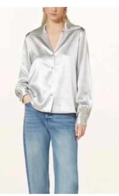 Bella Dahl Silver Button Up Shirt In Gray
