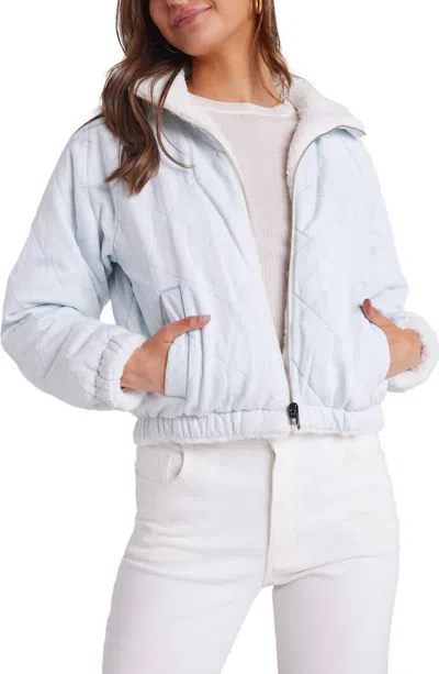 Bella Dahl Skye Reversible Quilted Jacket In Vintage Frost Wash In Blue