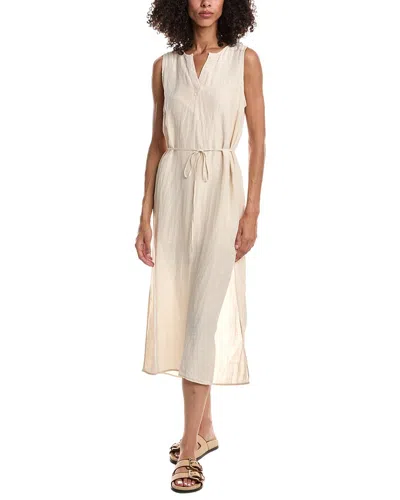 Bella Dahl Sleeveless Belted Linen-blend Maxi Dress In Neutral