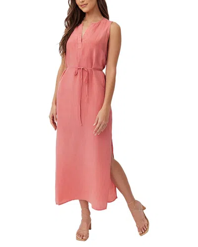 Bella Dahl Sleeveless Belted Linen-blend Maxi Dress In Pink