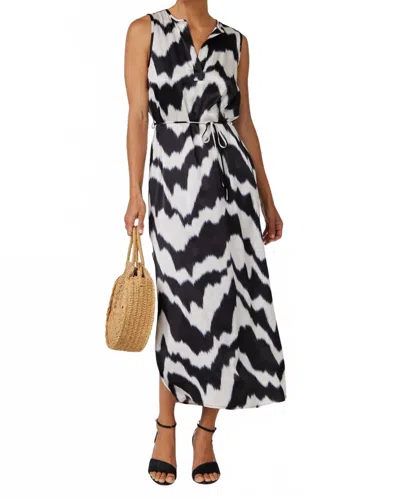 Bella Dahl Sleeveless Belted Maxi Dress In Abstract Ikat Print In Multi