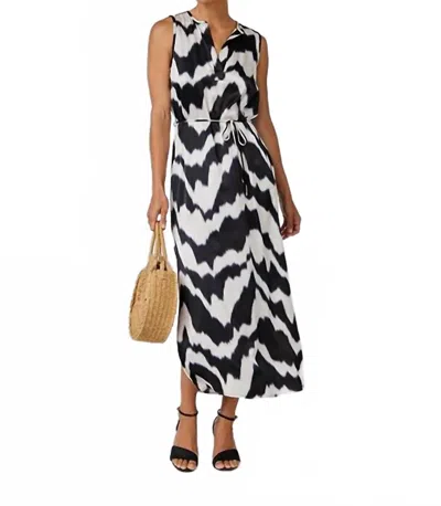 Bella Dahl Sleeveless Belted Maxi Dress In Abstract Ikat Print In Multi