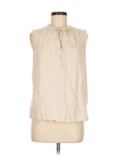Pre-owned Bella Dahl Sleeveless Blouse In White