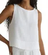 Bella Dahl Sleeveless Boat Neck Split Back Top In White In White