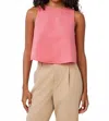 Bella Dahl Sleeveless Button Back Top In Hibiscus Pink In Pink