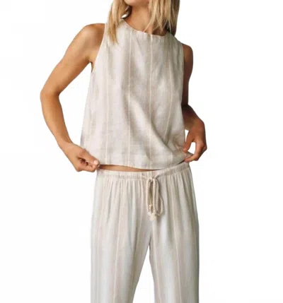 Bella Dahl Sleeveless Button Back Top In Positano Stripe In White
