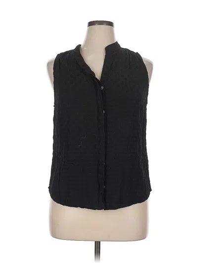 Pre-owned Bella Dahl Sleeveless Button Down Shirt In Black