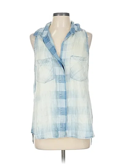 Pre-owned Bella Dahl Sleeveless Button Down Shirt In Blue
