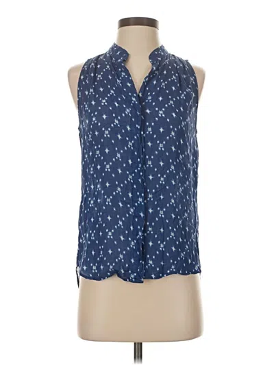 Pre-owned Bella Dahl Sleeveless Button Down Shirt In Blue