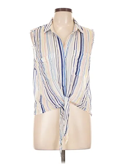 Pre-owned Bella Dahl Sleeveless Button Down Shirt In Blue