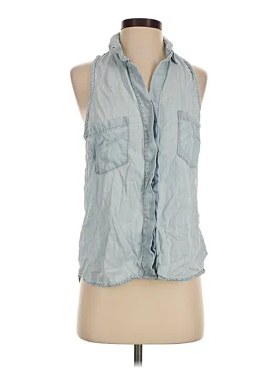 Pre-owned Bella Dahl Sleeveless Button Down Shirt In Blue