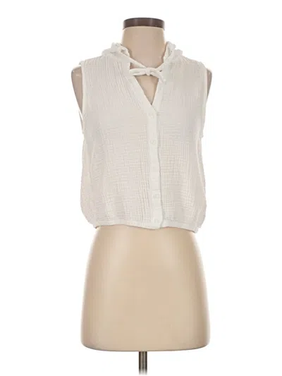 Pre-owned Bella Dahl Sleeveless Button Down Shirt In Ivory