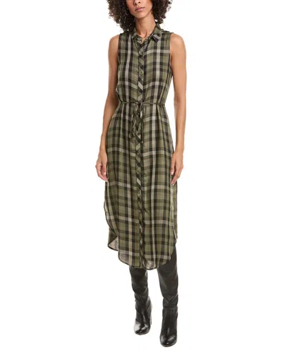 Bella Dahl Sleeveless Button Down Shirt Midi Dress In Green