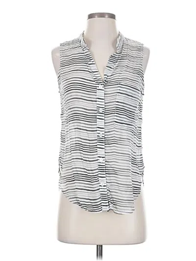 Pre-owned Bella Dahl Sleeveless Button Down Shirt In Silver