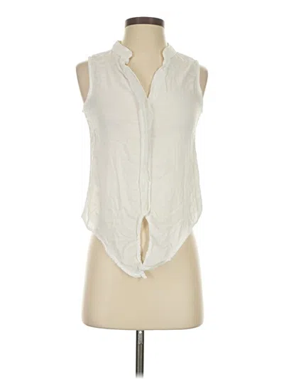 Pre-owned Bella Dahl Sleeveless Button Down Shirt In White