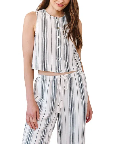Bella Dahl Sleeveless Button Front Top In Gray