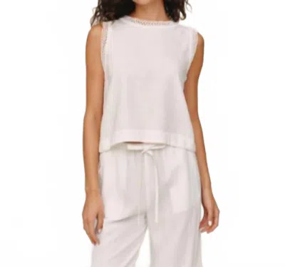 Bella Dahl Sleeveless Crochet Edge Top In Ivory Sand In Pink