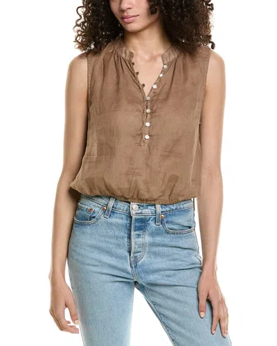 Bella Dahl Sleeveless Elastic Waist Linen Pullover In Gray