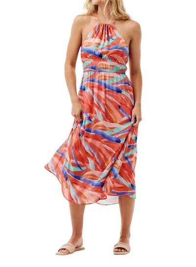 Bella Dahl Sleeveless Elastic Waist Midi Dress In Paradiso In Multi
