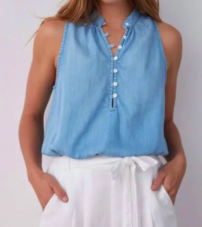 Bella Dahl Sleeveless Elastic Waist Tank Pullover In Caribbean Wash In Multi