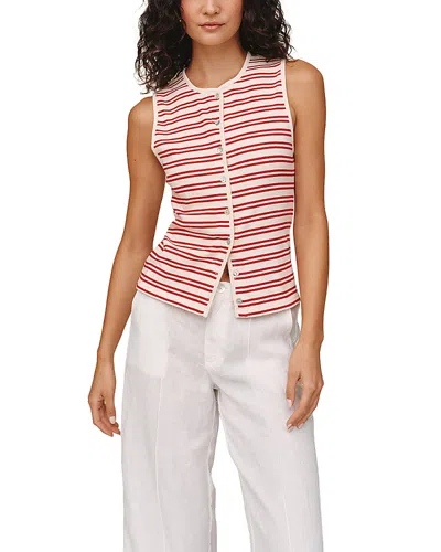 Bella Dahl Sleeveless Front Button Knit Top In Brown
