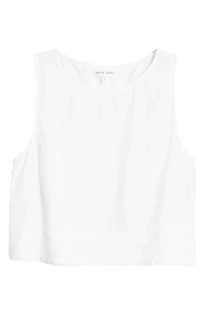 Bella Dahl Sleeveless Boat Neck Split Back Top In White