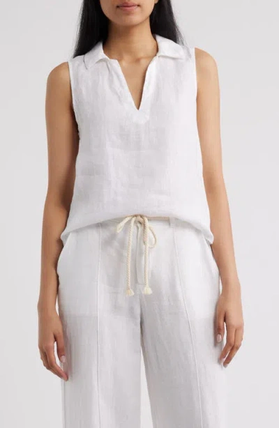 Bella Dahl Sleeveless Linen Top In White