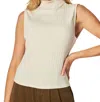 Bella Dahl Mock Neck Cropped Sweater Top In Multi