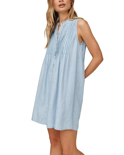 Bella Dahl Sleeveless Pintuck Dress In Blue