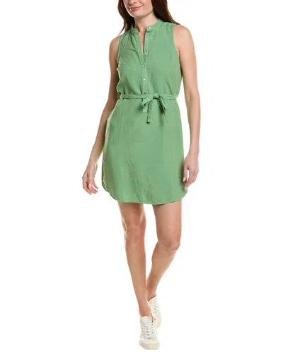 Bella Dahl Sleeveless Placket Linen-blend Dress In Green