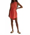 Bella Dahl Sleeveless Placket Pullover Dress In Sicilian Orange In Multi