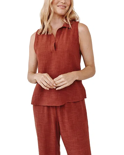 Bella Dahl Sleeveless Pullover Top In Burgundy