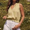 Bella Dahl Sleeveless Ruffle Edge Pullover In Sunray In Beige
