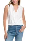 Bella Dahl Sleeveless Ruffle Edge Pullover Top In White In White