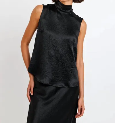 Bella Dahl Sleeveless Scarf Neck Blouse In Black