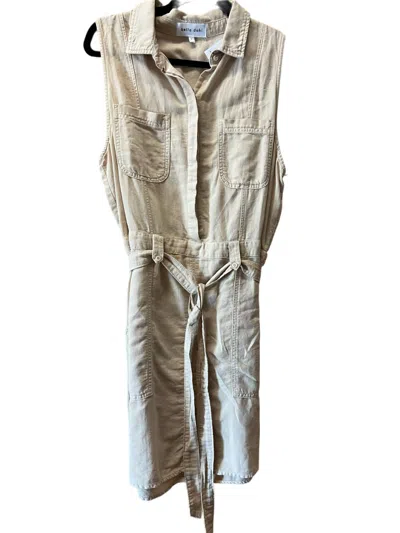 Bella Dahl Sleeveless Seamed Mini Dress In Warm Sand In Silver