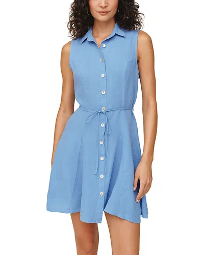 Bella Dahl Sleeveless Seamed Shirt Dress In Blue
