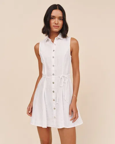 Bella Dahl Sleeveless Seamed Shirt Dress In White