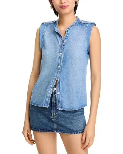 Bella Dahl Sleeveless Shirt In Amalfi Marine Wash