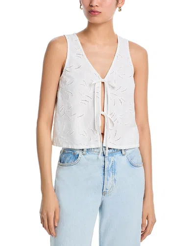 Bella Dahl Sleeveless Tie Front Top In White