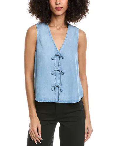 Bella Dahl Sleeveless Tie Front Top In Blue