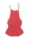 Bella Dahl Sleeveless Top Red Halter Neckline Tops In Orange